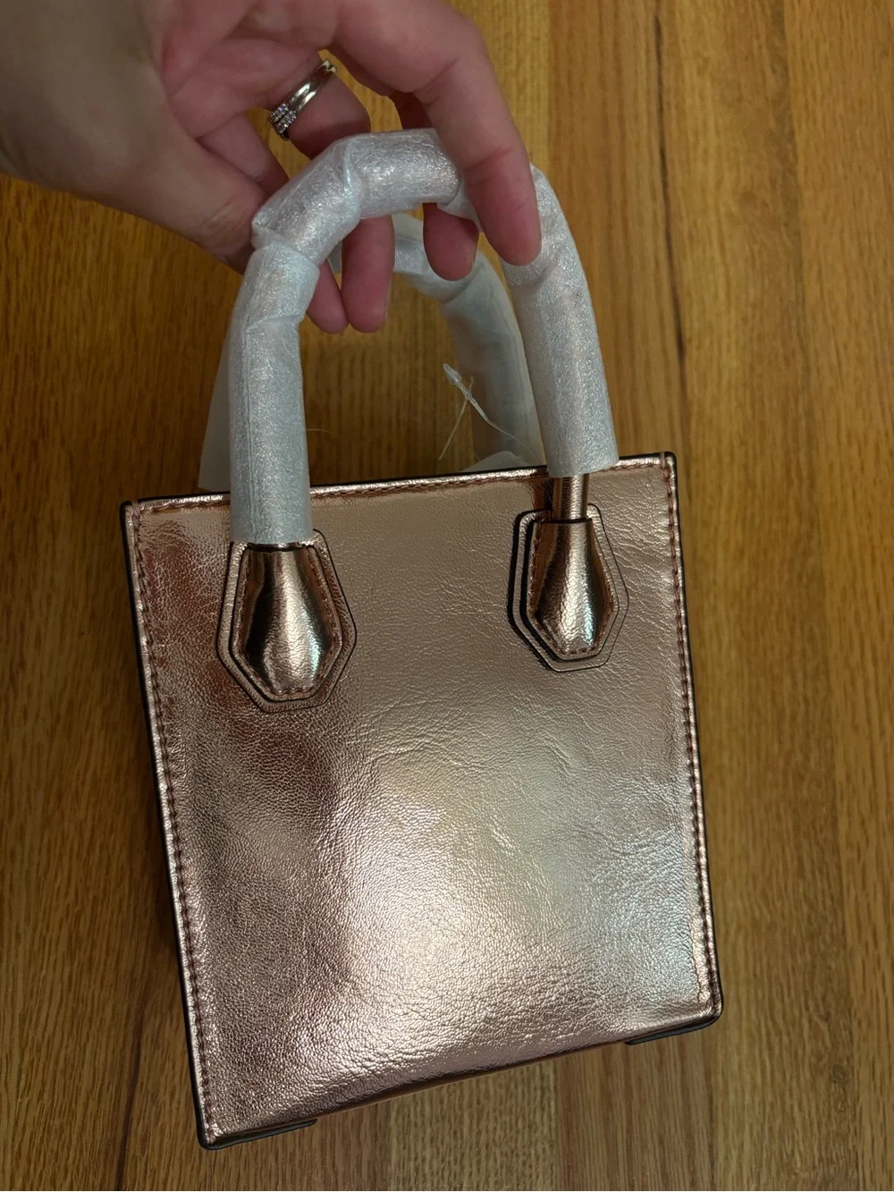 NWT Michael Kors XS Rose Gold Metallic & NWOT Burgundy Crossbody Set